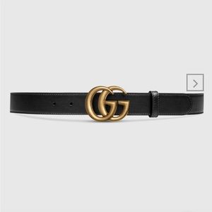 Gucci leather belt with Double G buckle